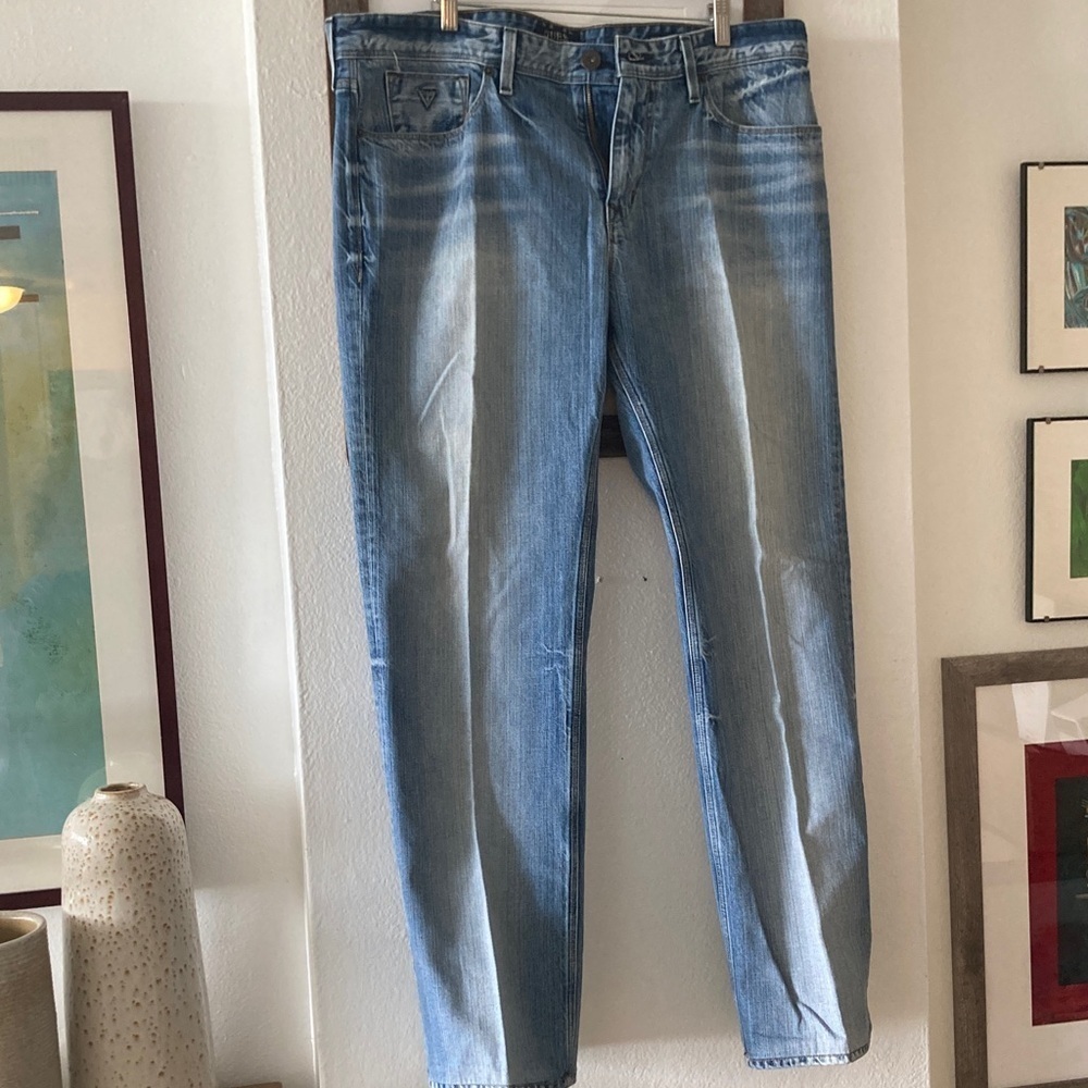 Guess Light Blue Straight Jeans